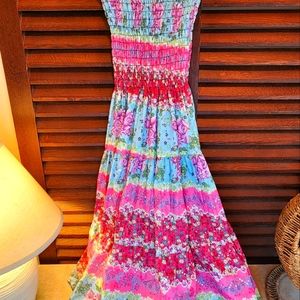 Fairycore Flowered Tube-top Dress, with sequins. Size Small/Medium